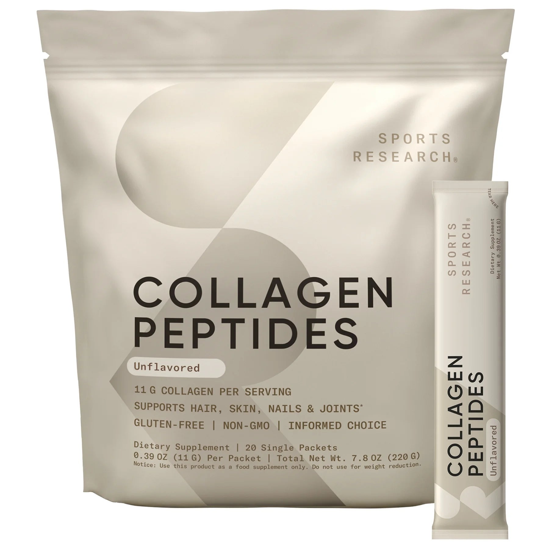 ® Collagen Peptides Hydrolyzed Type 1 & 3 Protein Supplement - Women & Men (20 Servings)