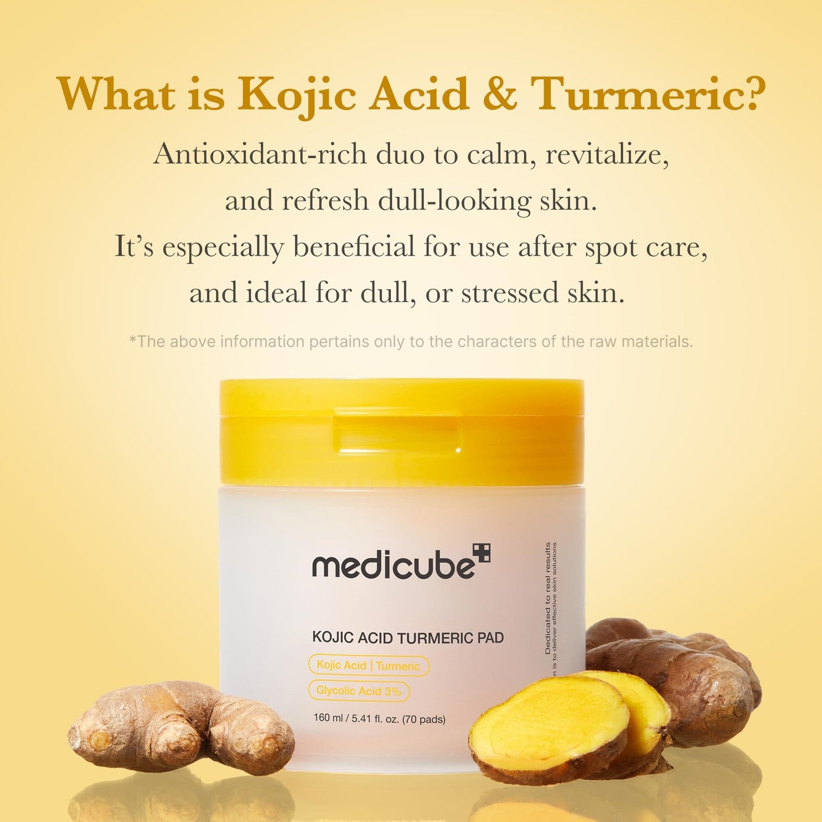 Medicube Kojic Acid Turmeric Clarifying Toner Pads for Troubled Skin