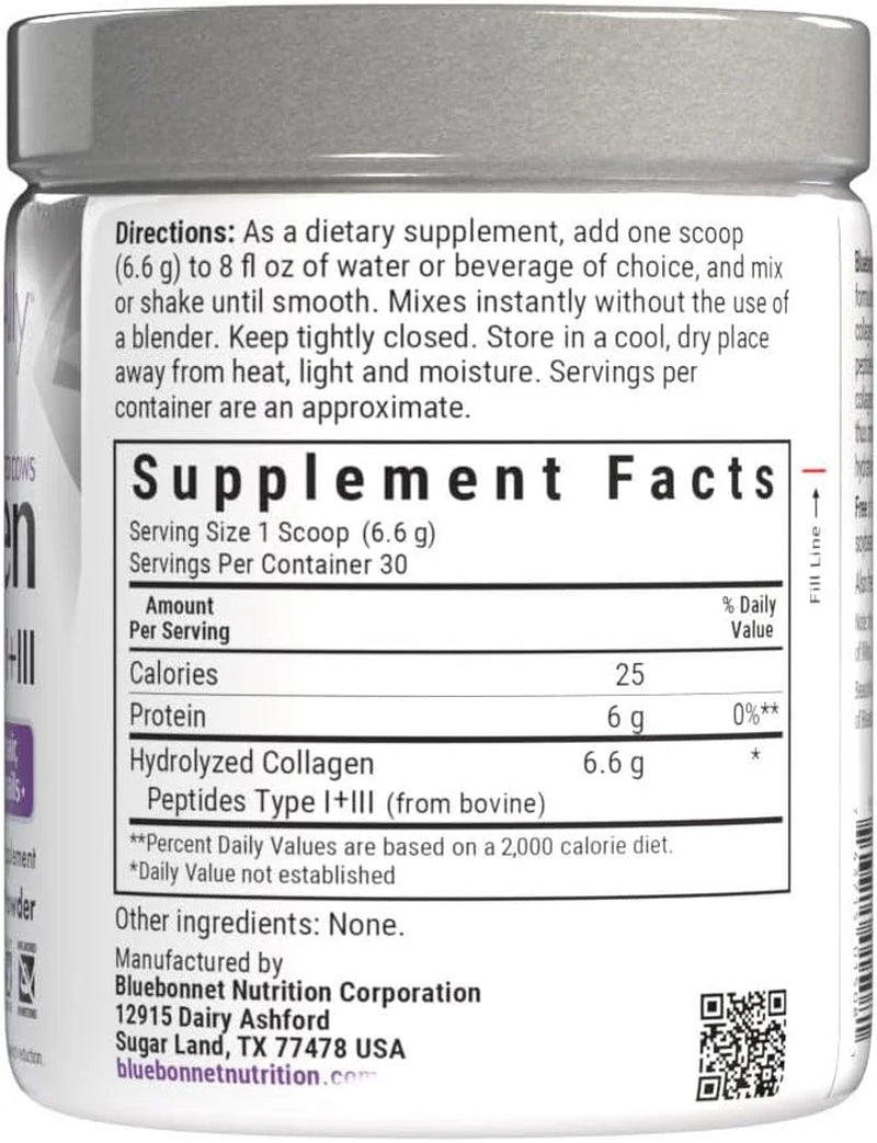 Beautiful Ally Collagen Powder Hydrolyzed Peptides 1 & 3 Unsweetened, 28 Days