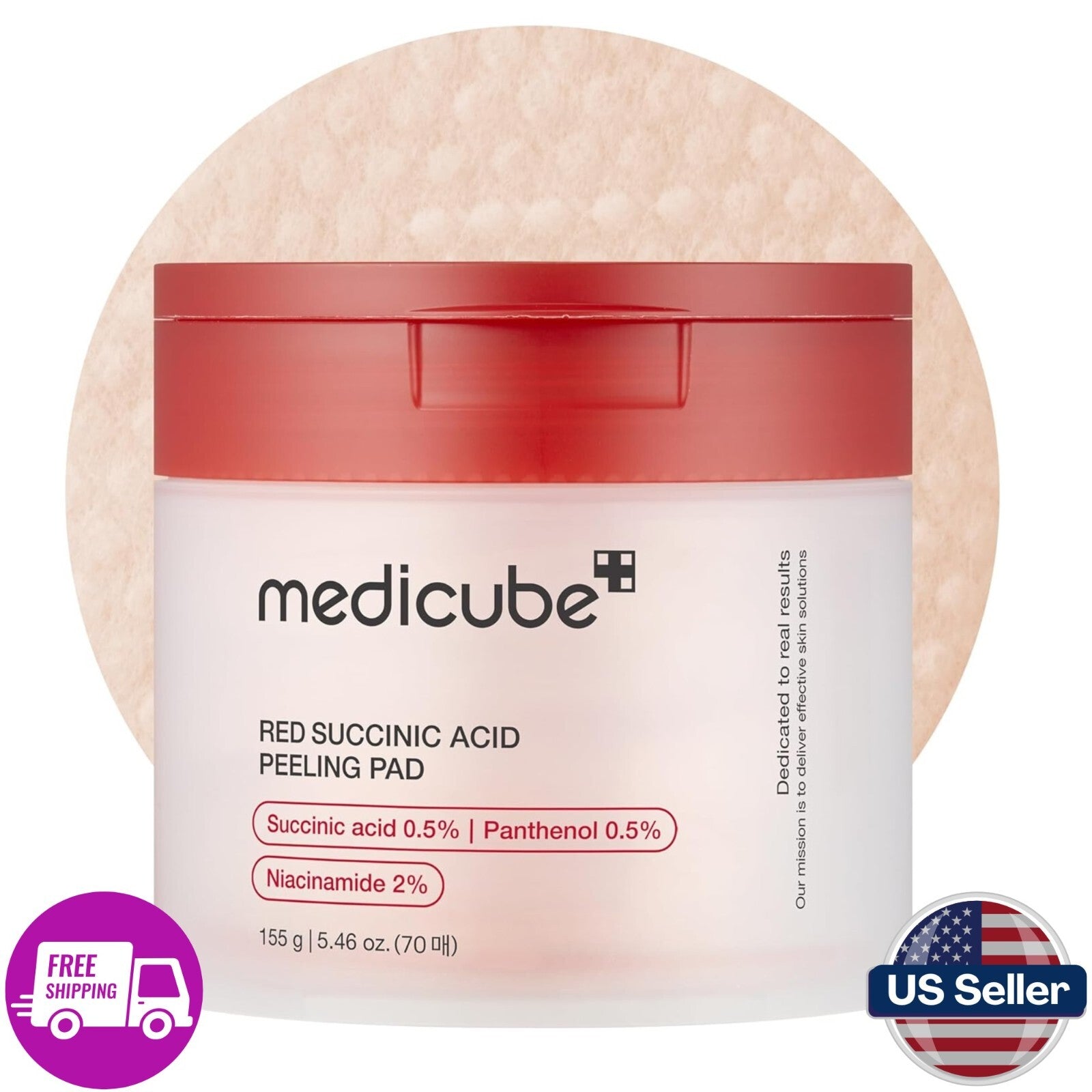 Medicube Red Succinic Acid Peeling Pad | Red Succinic Acid Panthenol Pads